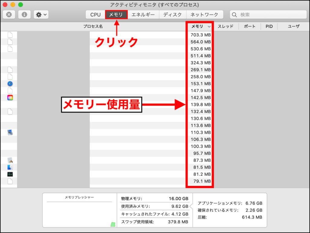 図解 Macのメモリ容量と使用量を確認する方法 動作が重いときの対策も解説