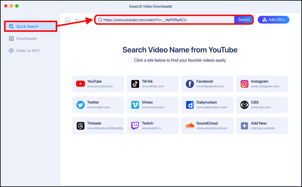 EaseUS Video Downloaderで動画をダウンロードする方法